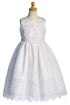Girls Sequin Cordered Embroidered Tulle Overlay Communion Plus Size Dress 8.5-20.5